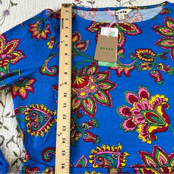 BODEN Leandra Jersey Midi Dress-Gallery Blue, Whimsical Vine Blue 12R NEW $175 - Picture 12 of 16
